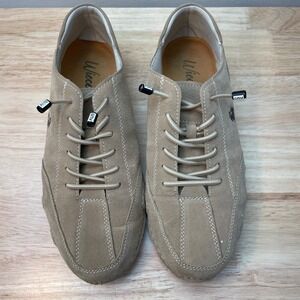 Wiecel Mens Suede Driving Shoes Tan Slip On Speed Laces Size 43 Low Top Loafers